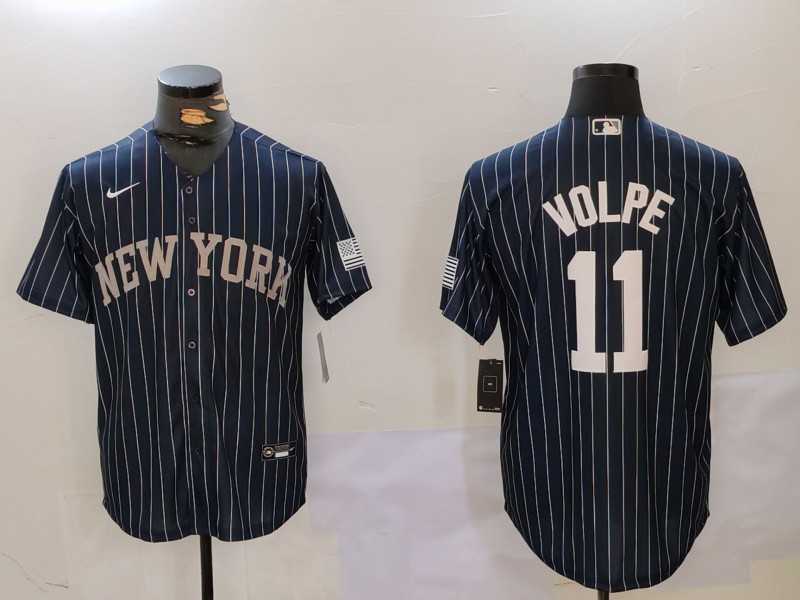 Men's New York Yankees #11 Anthony Volpe Navy Pinstripe Fashion Cool Base Jersey,We sell and wholesale Men's New York Yankees #11 Anthony Volpe Navy Pinstripe Fashion Cool Base Jersey on line form chian!
